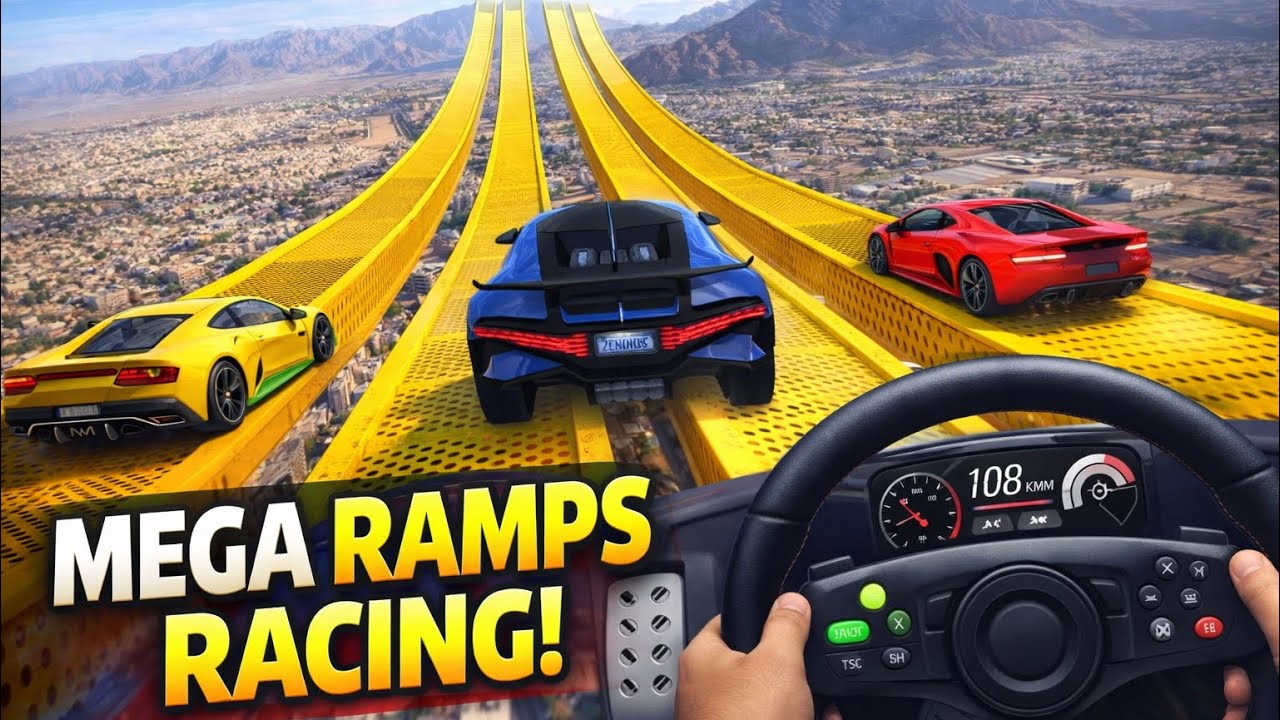 Crazy Mega Ramp Car Racing Stunts - Mega Ramp Challenges - Car Ramp Racing
