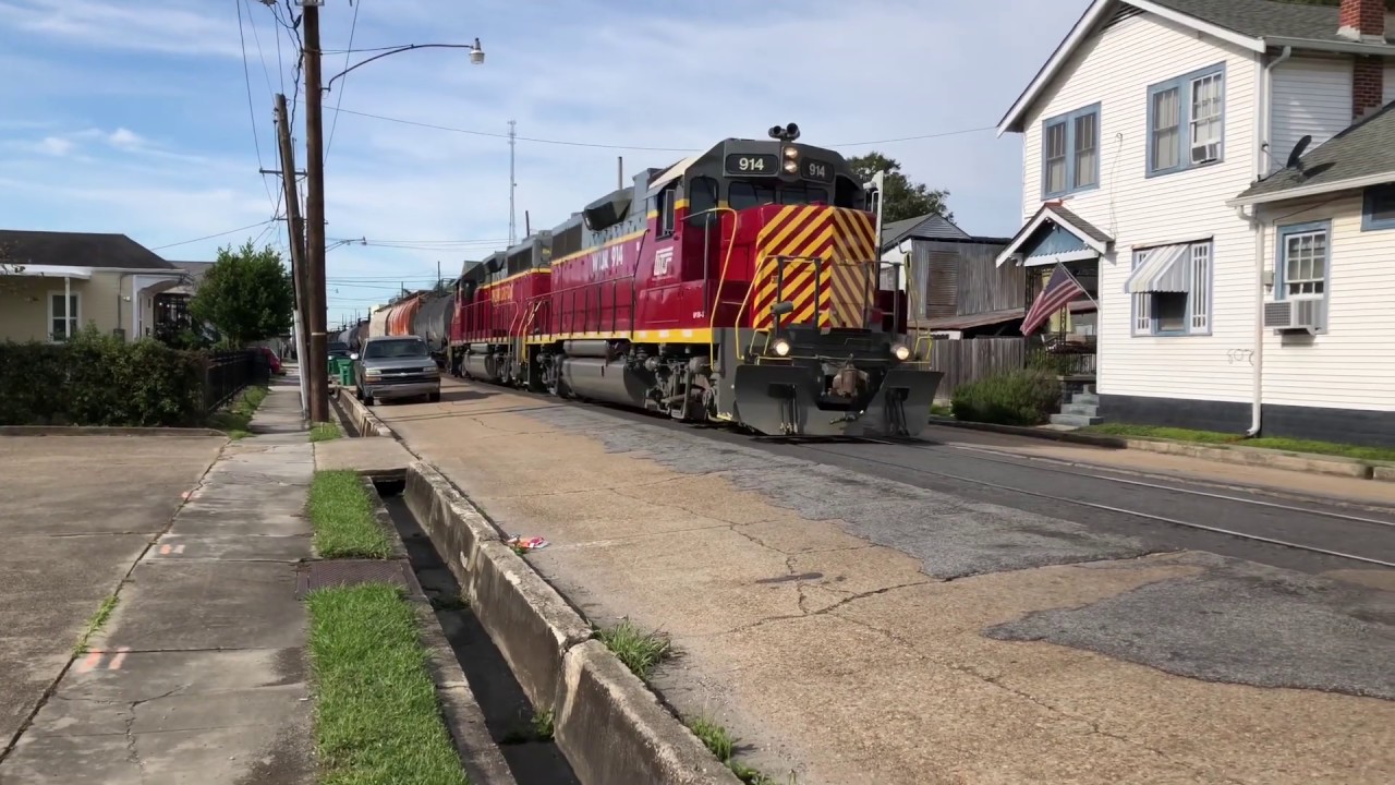 Incoming Street Running Train to McDonoghville, Gretna, Louisiana