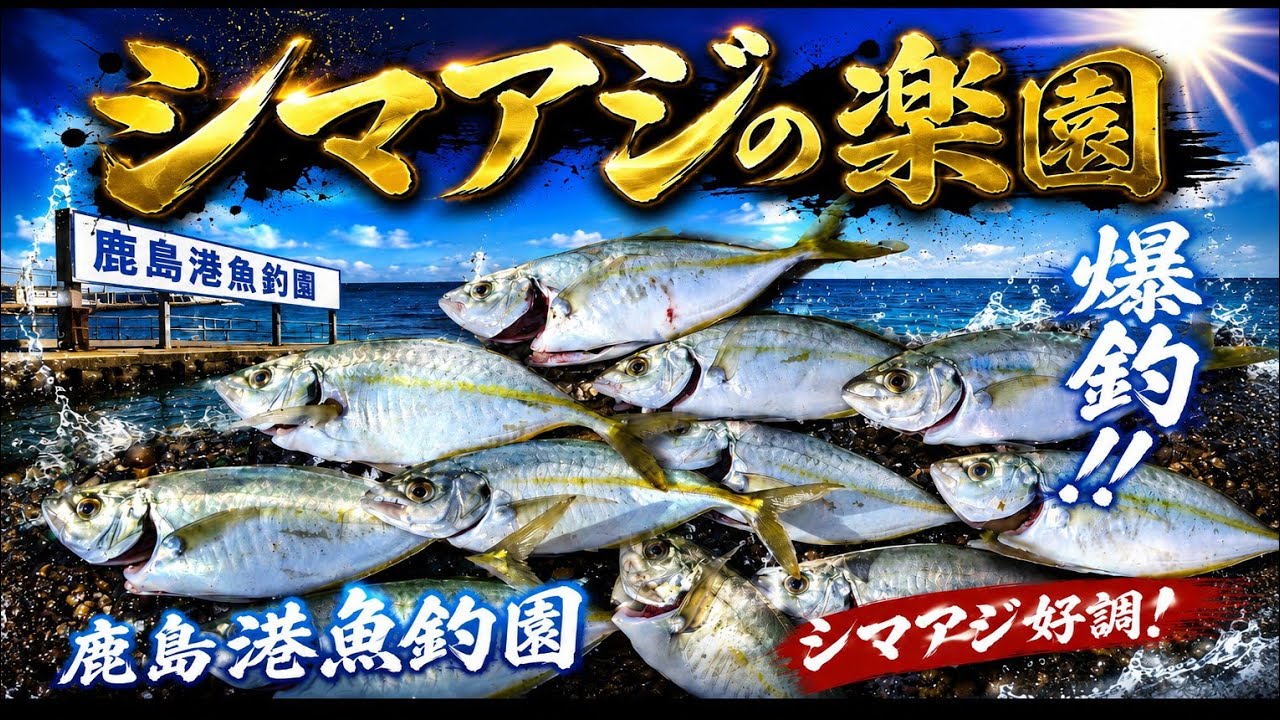 【鹿島港魚釣園】シマアジの楽園　簡単サビキ足元付近でお刺身サイズが釣り放題　