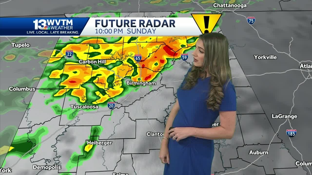 Impact Weather Sunday: Tracking threat of strong storms in the Alabama forecast with hail & gusty...