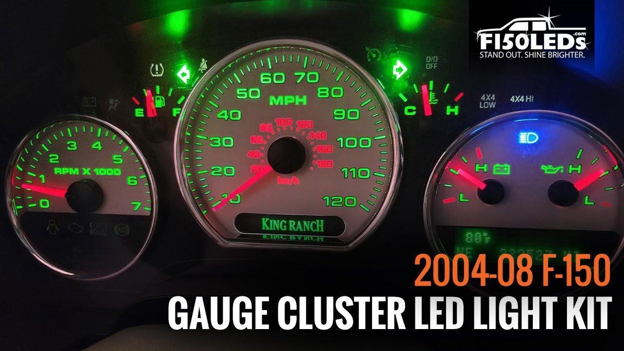 2004-08 F-150 Комплект светодиодных фонарей для приборной панели Установка F150LEDS.COM