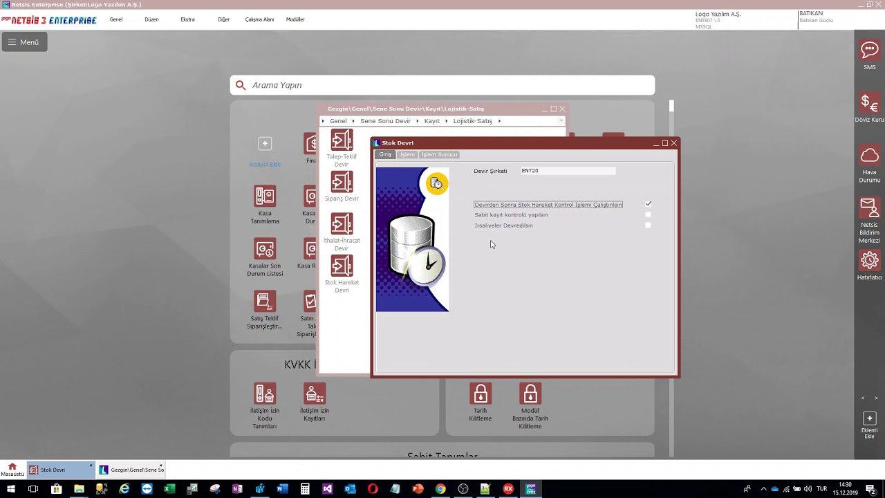 Netsis Yeni Stok Devri (Serili, Serisiz, İrsaliye)