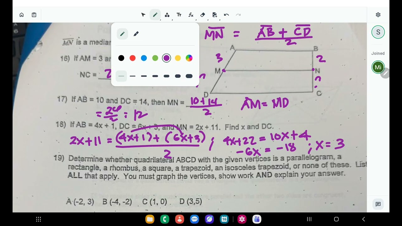 GEOMETRY: (ACTUAL LESSON) QUADRILATERALS, PARALLELOGRAM, SQUARE, ETC || Jane Maciejewski
