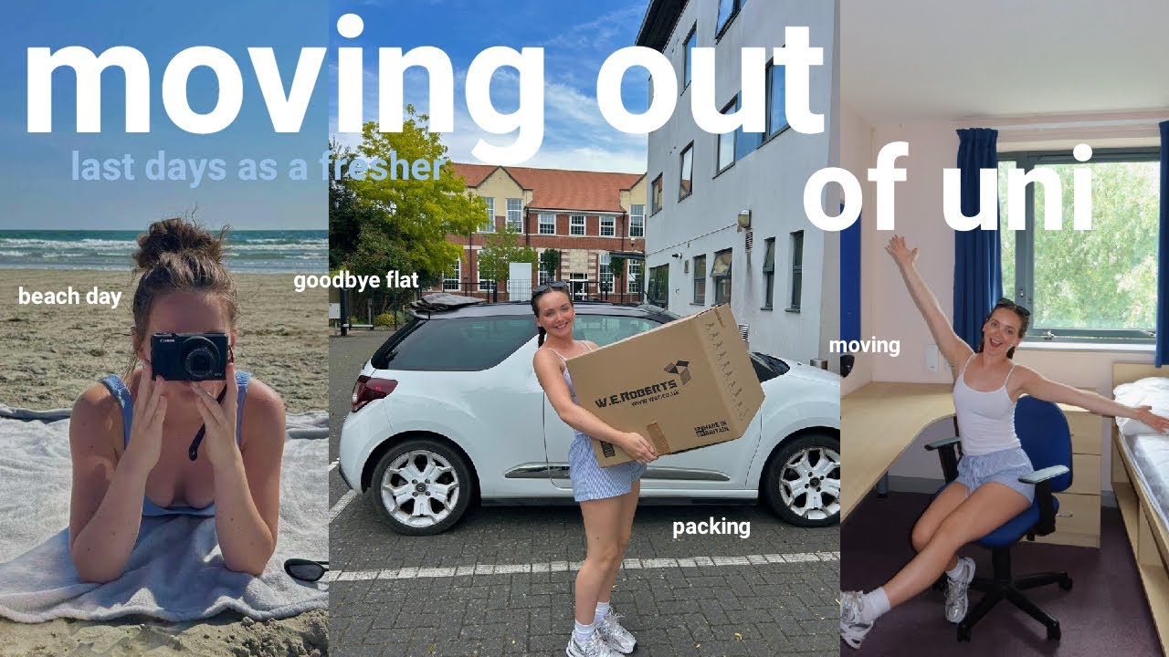 UNIVERSITY MOVE-OUT VLOG 📦 packing, beach trip, cleaning, moving out