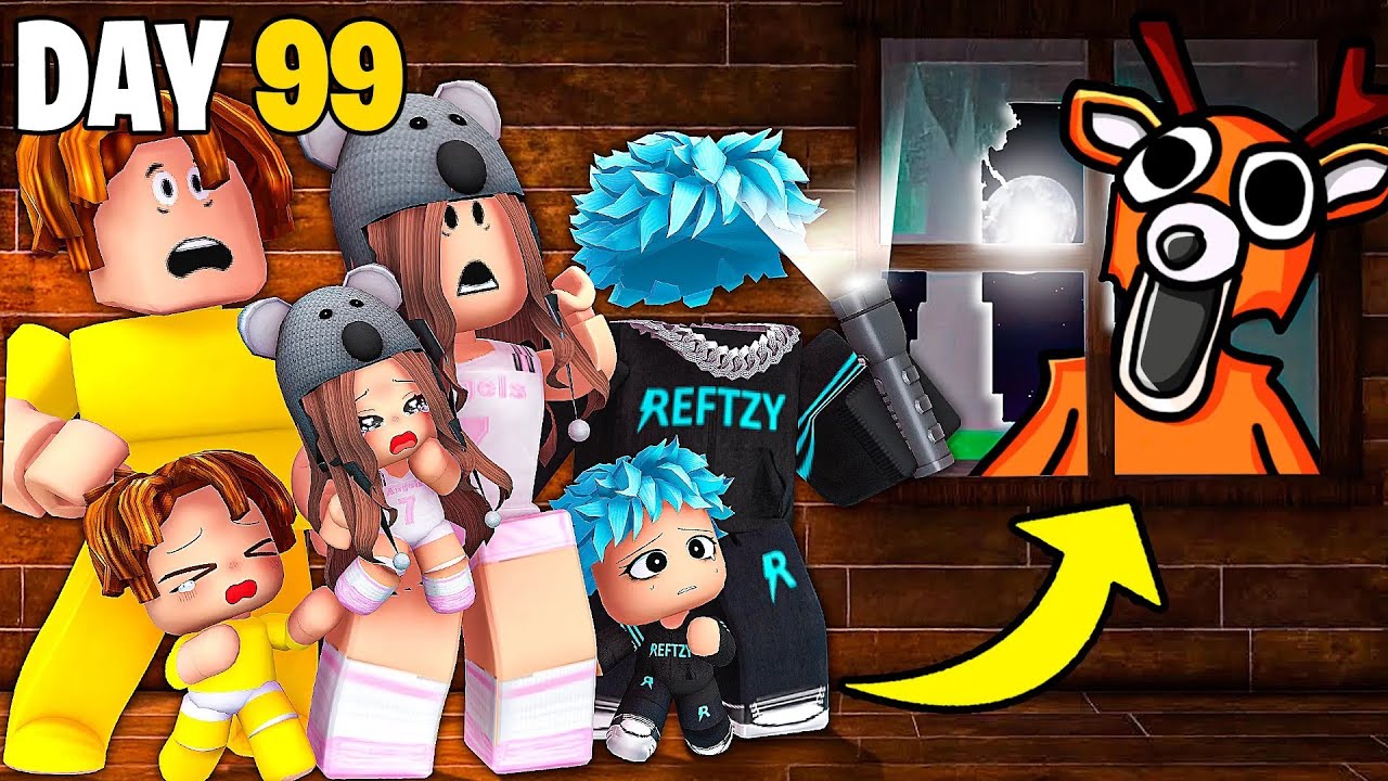 Выживание 99 ДНЕЙ в лесу Roblox с моей СЕМЬЕЙ..
