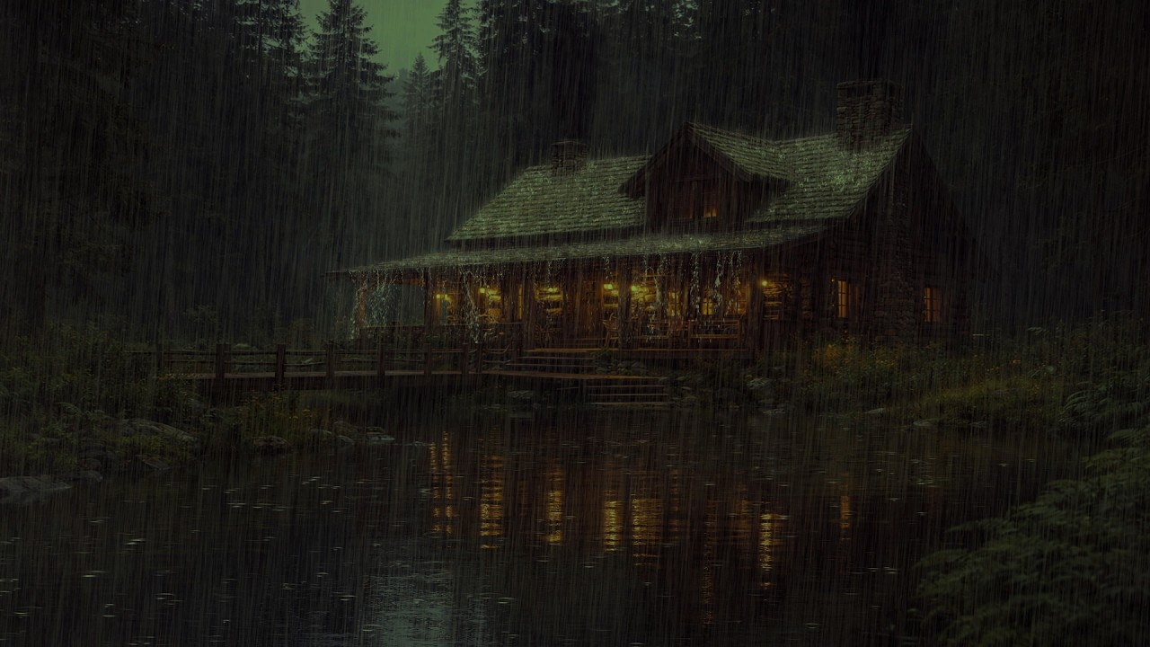 Deep Sleep Ambience 🌧️ Night Rain & Thunder in a Dark Forest