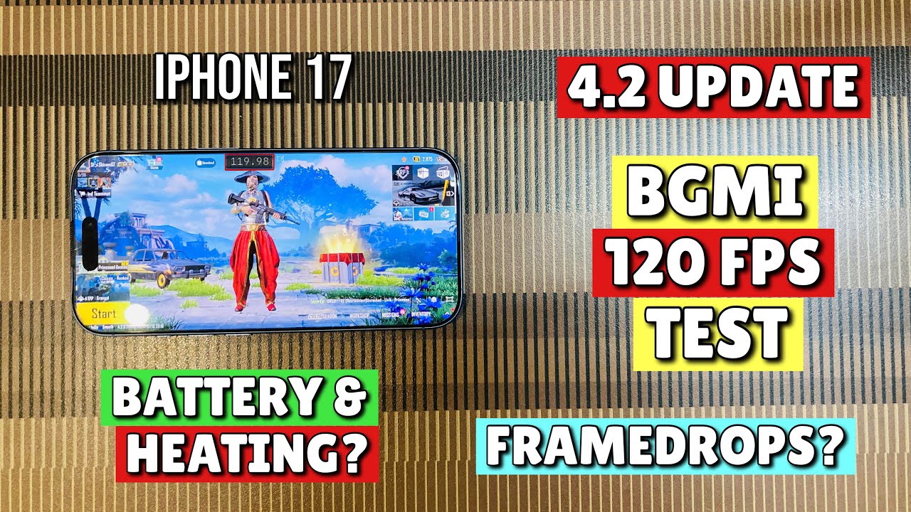 iPhone 17 BGMI (4.2 Update) 120 Fps Test🔥| Battery Test