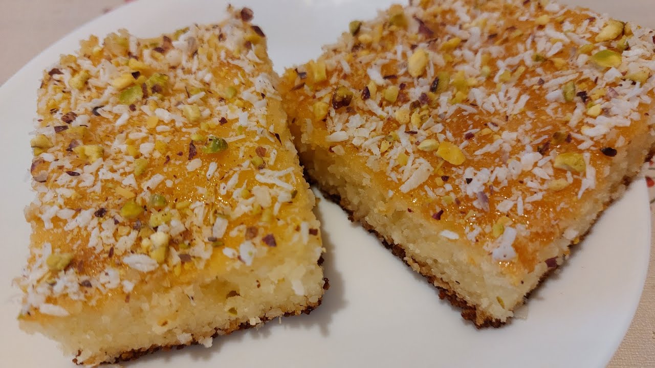 🥥 بسبوسة بجوز الهند سهلة و لذيذة 😍 لازم تجربوها