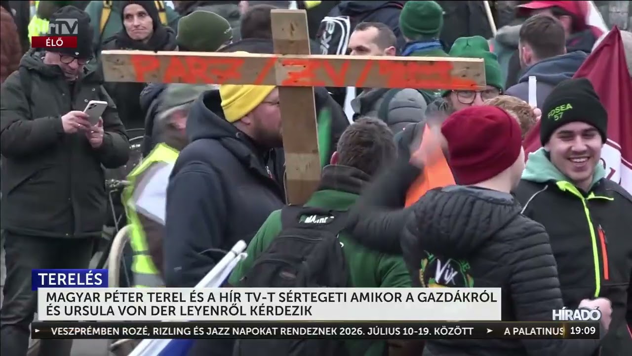 Magyar Péter terel és a Hír TV-t sértegeti, amikor a gazdákról és Ursula von der Leyenről kérdezik