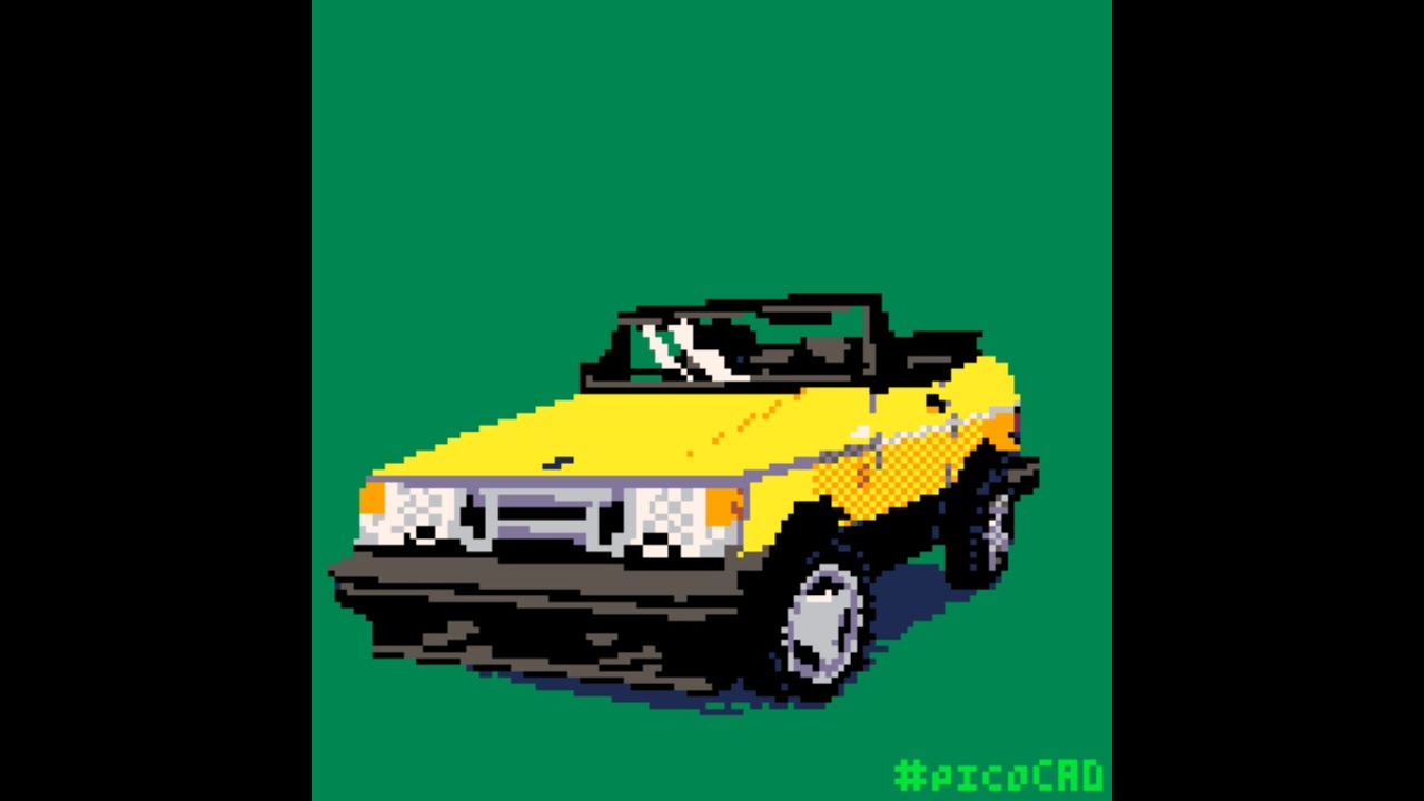 1991 Saab 900 making of timelapse in #picoCAD