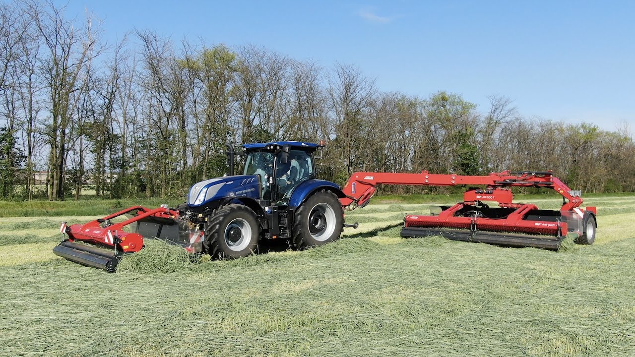New Holland T6.180AC BluePower + SIP AIR 300 F a AIR 500 T | Raking rye | Shrnování žita