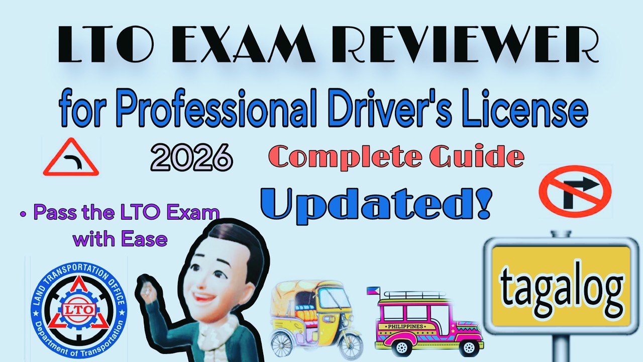 UPDATED LTO EXAM REVIEWER 2026 FOR PROFESSIONAL DRIVER'S LICENSE (TAGALOG)