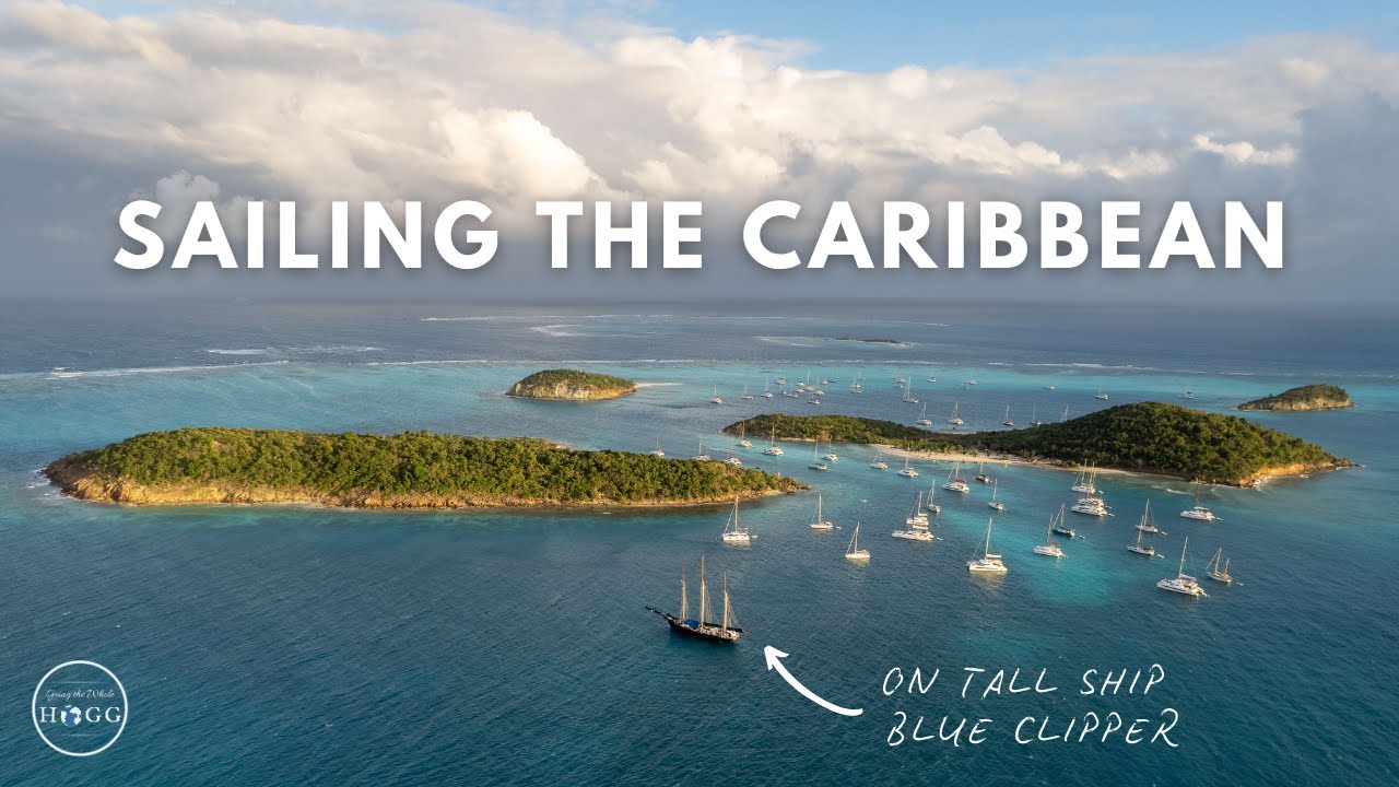 Tall Ship Sailing The Caribbean (Blue Clipper)