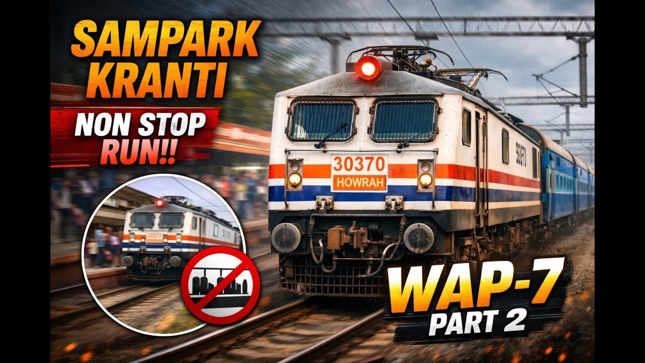 बिना रुके बड़े स्टेशनों को किया पार 🚆 |🔥 Sampark Kranti Express High Speed Run | WAP-7🔥Part 2
