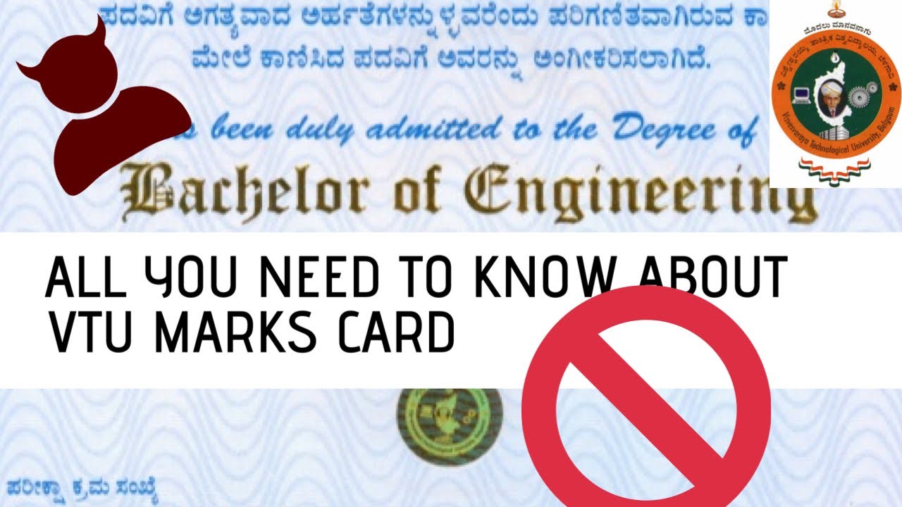 All you need to know about VTU Marks Card!! All types of Marks card