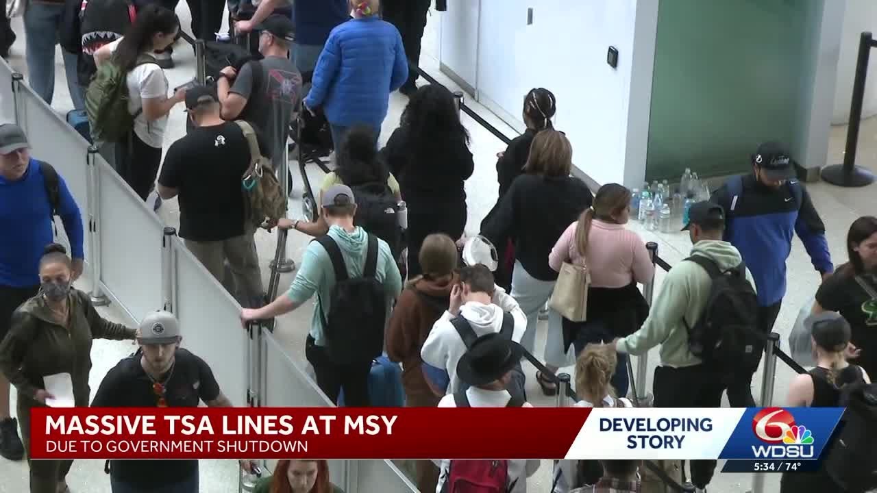 New Orleans airport seeing long lines, delays due to partial government shutdown