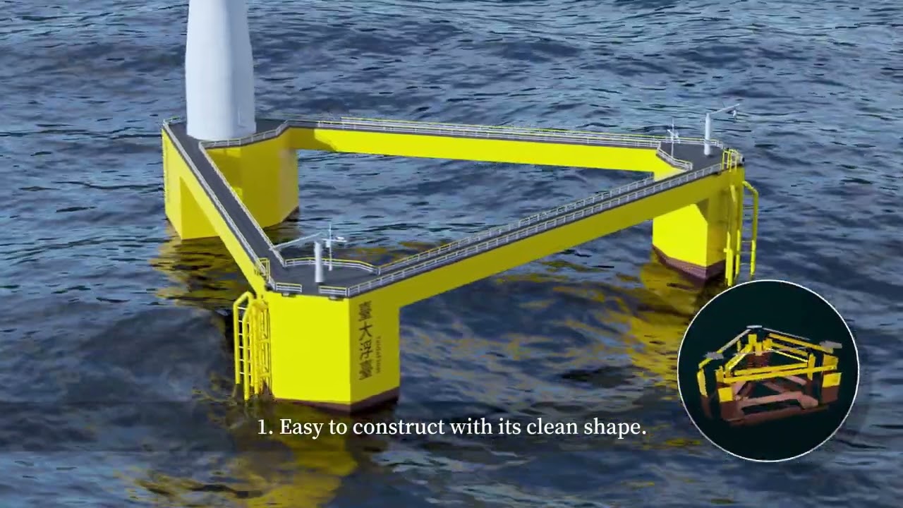 TaidaFloat, a semisubmersible floating platform, for 15MW offshore wind turbines