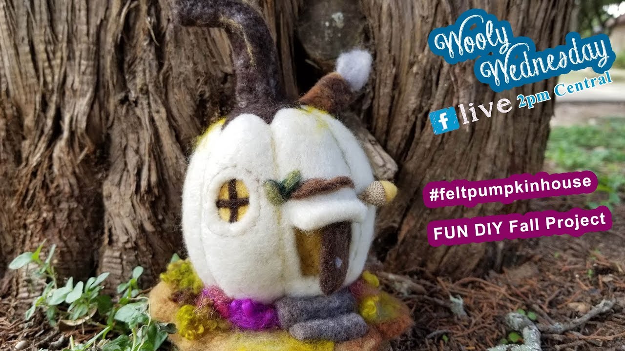 #feltpumpkinhouse #woolywednesday  Needle Felt Pumpkin House Tutorial