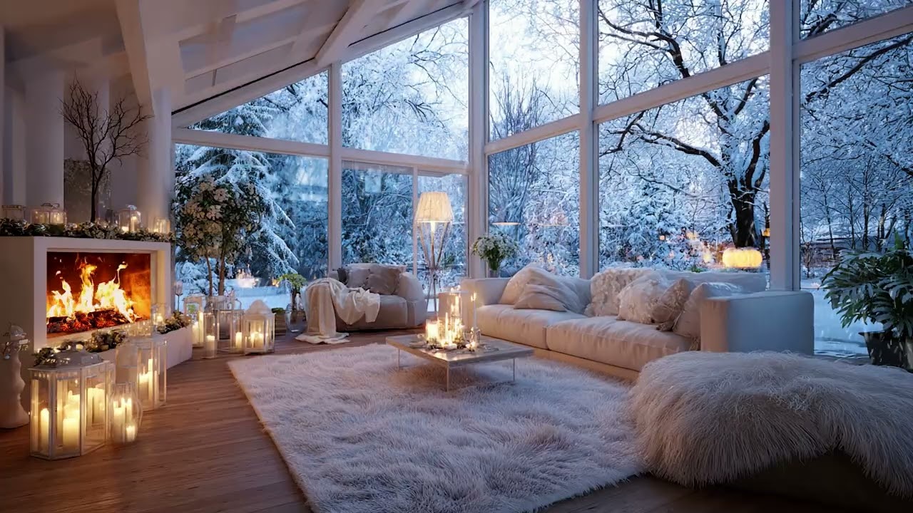Slow Emotional Piano Music and Warm Fireplace Sounds for Healing, Comfort and Night Rest