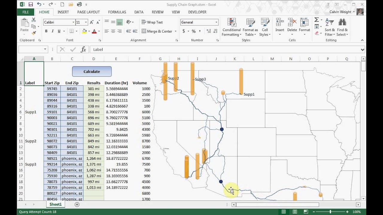 Supply Chain Graph for Excel