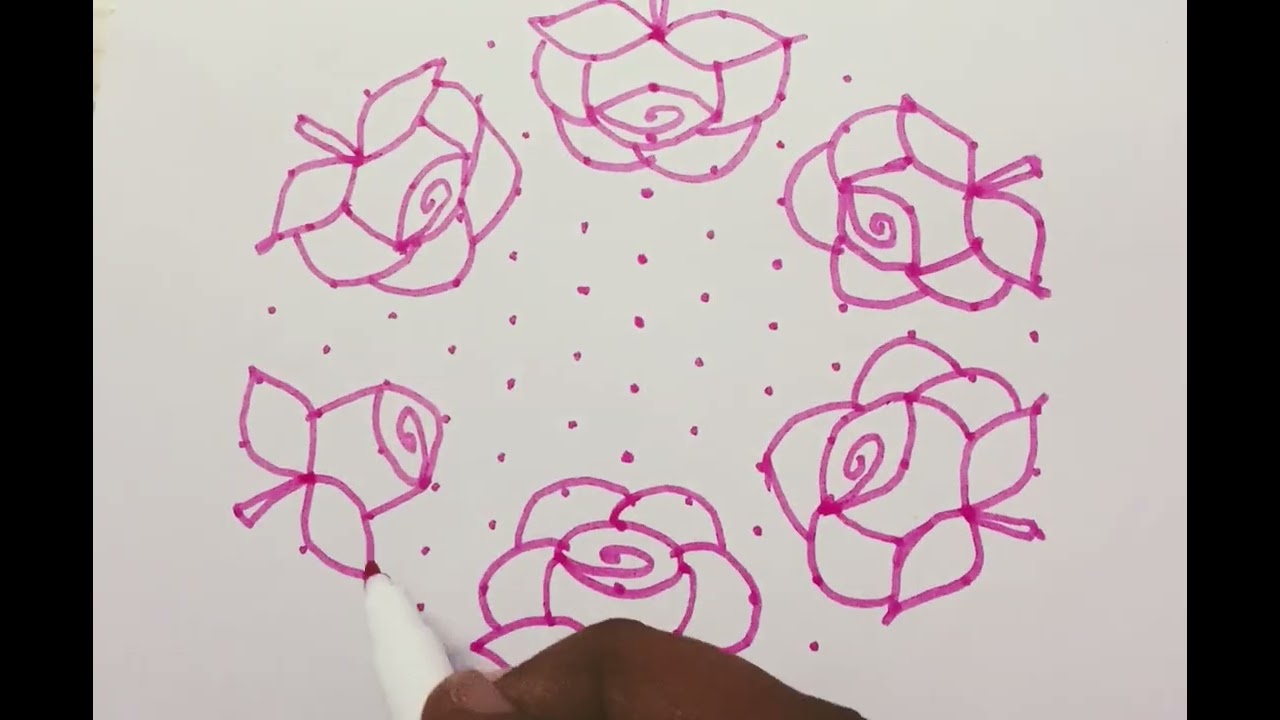 🌺 Beautiful Flower Rangoli Design for Daily Inspiration” #kolam #rangoli #muggulu 