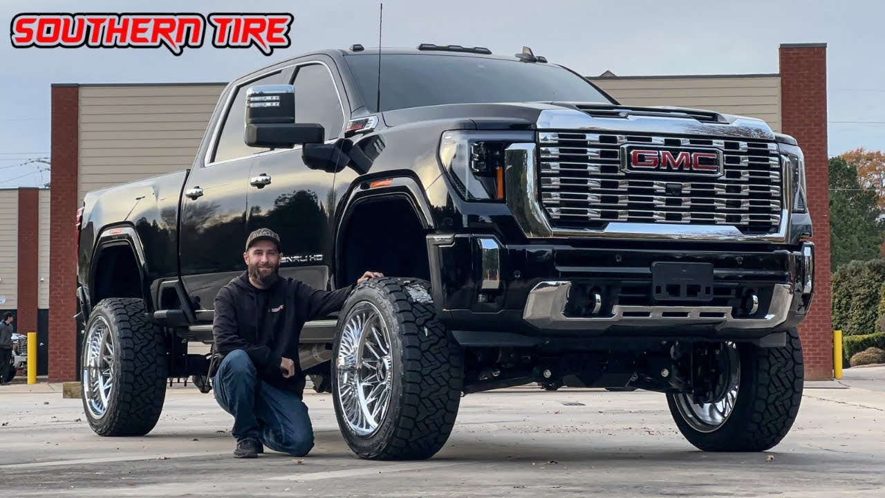 Turning Heads: 2024 GMC 2500 Denali Lifted 7” & Customized with 24x12 KG1 Forged wheels!