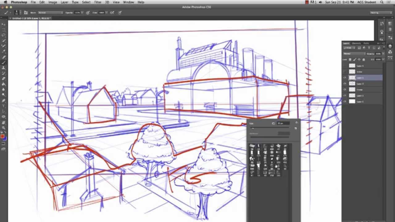 Two Point Perspective Demo with Instructor Philip Dimitriadis