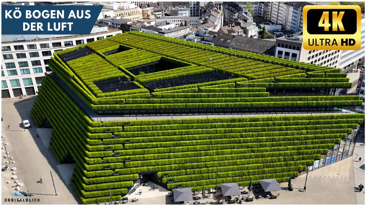 Kö-Bogen Düsseldorf von oben – Drohnenflug über Architektur & Natur | 4K