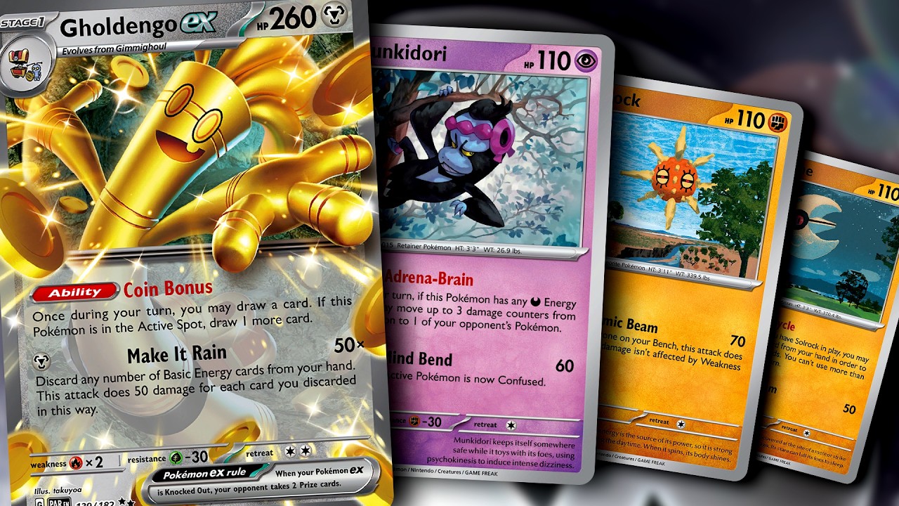 How to play Gholdengo ex with Munkidori and Solrock + Lunatone