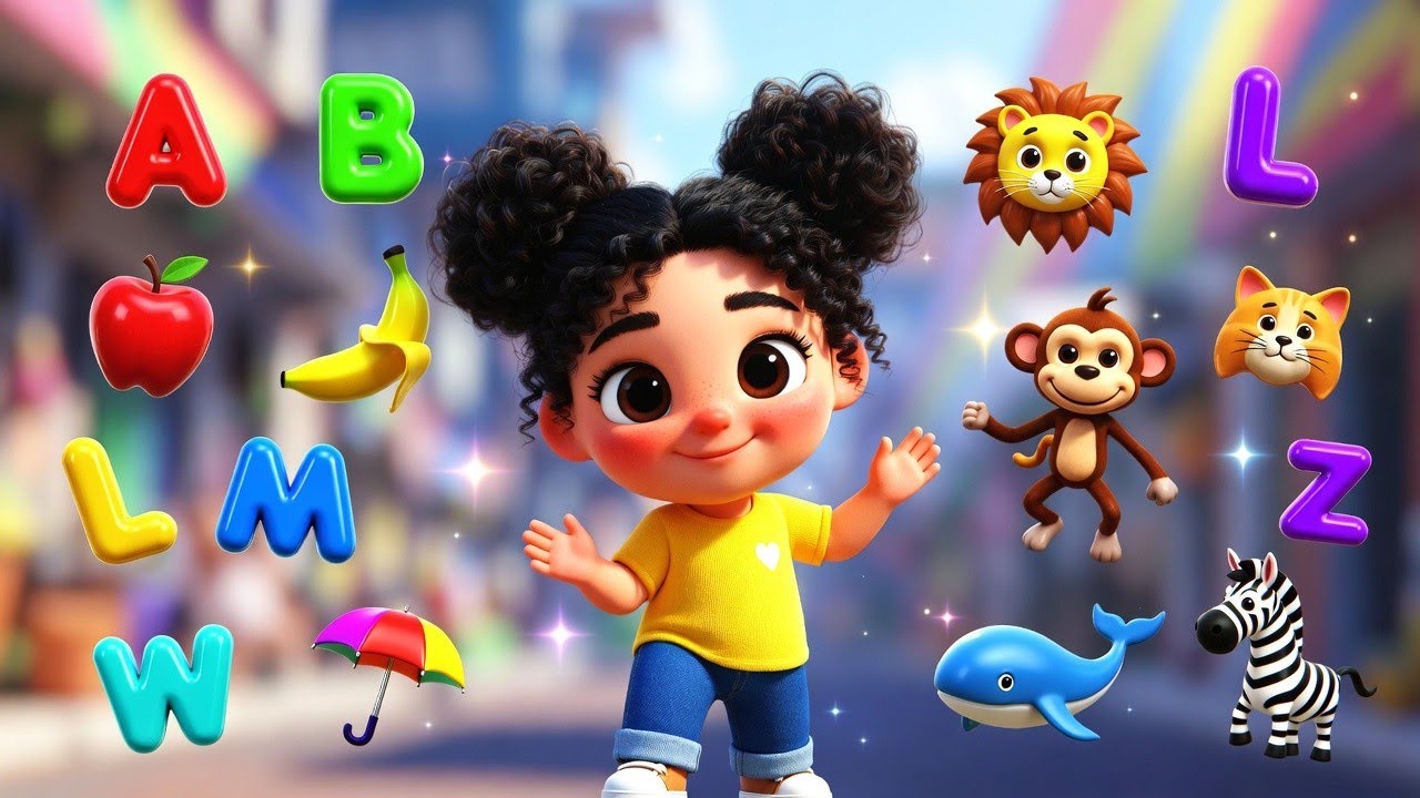 🌈 ABC Funny Song for Kids | A to Z with Cute Girl 👧🎵