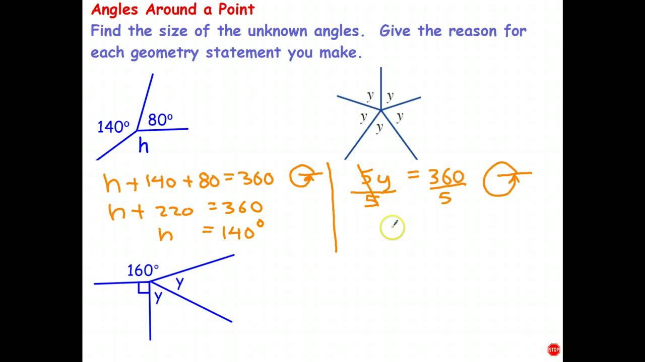 Geometry Fact 3 - Angles Around a Point