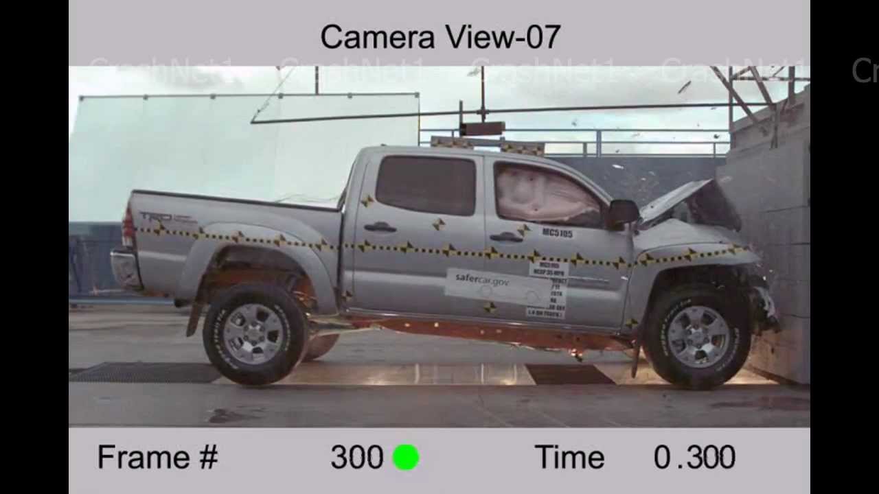 Toyota Tacoma Double Cab | 2012 | Frontal Crash Test | NHTSA Full Length Test | CrashNet1