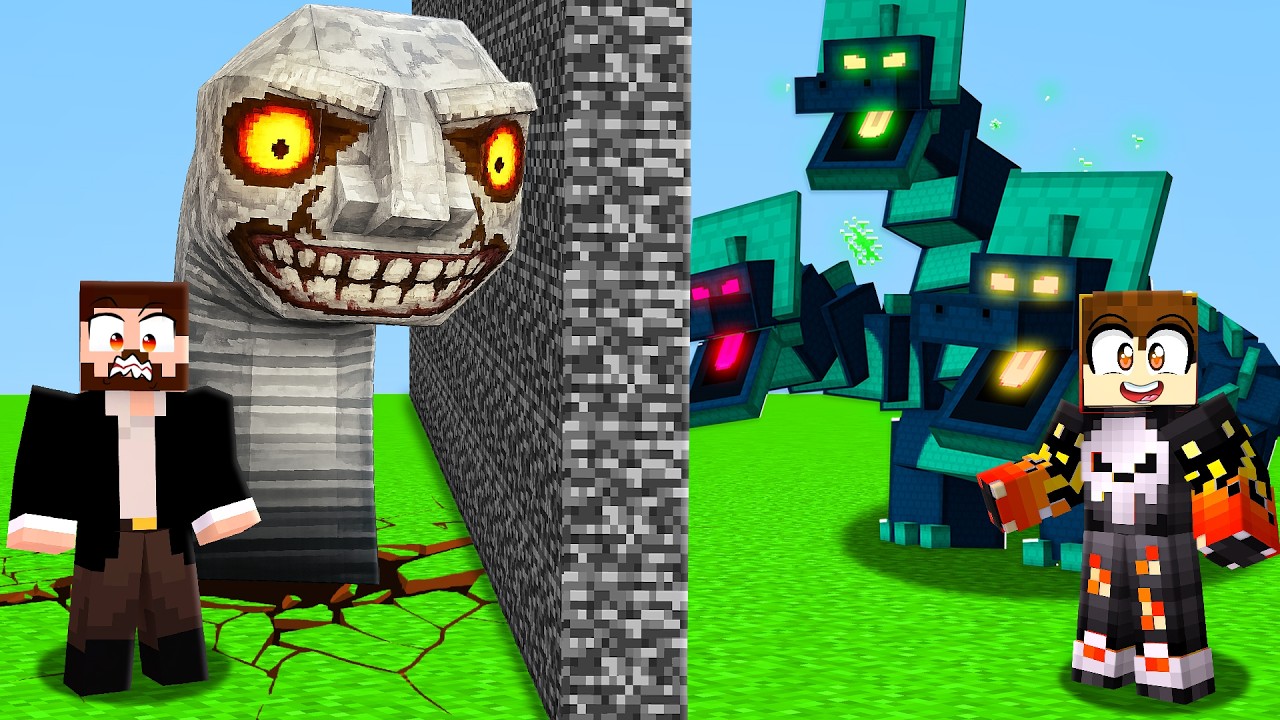 I CHEATED MOB BATTLE WITH OP BOSSES IN MINECRAFT!!