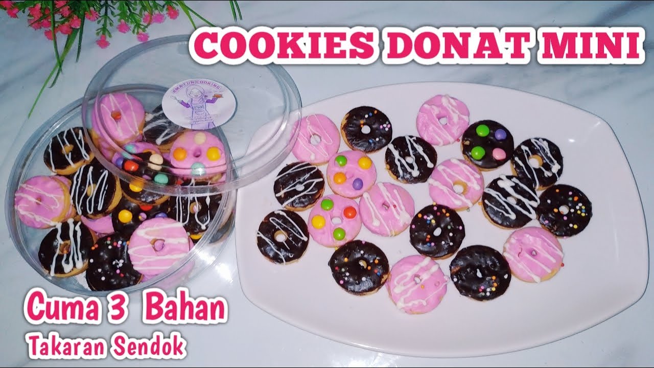 COOKIES DONAT MINI 3 BAHAN TAKARAN SENDOK | Kue Kering Terbaru 2022
