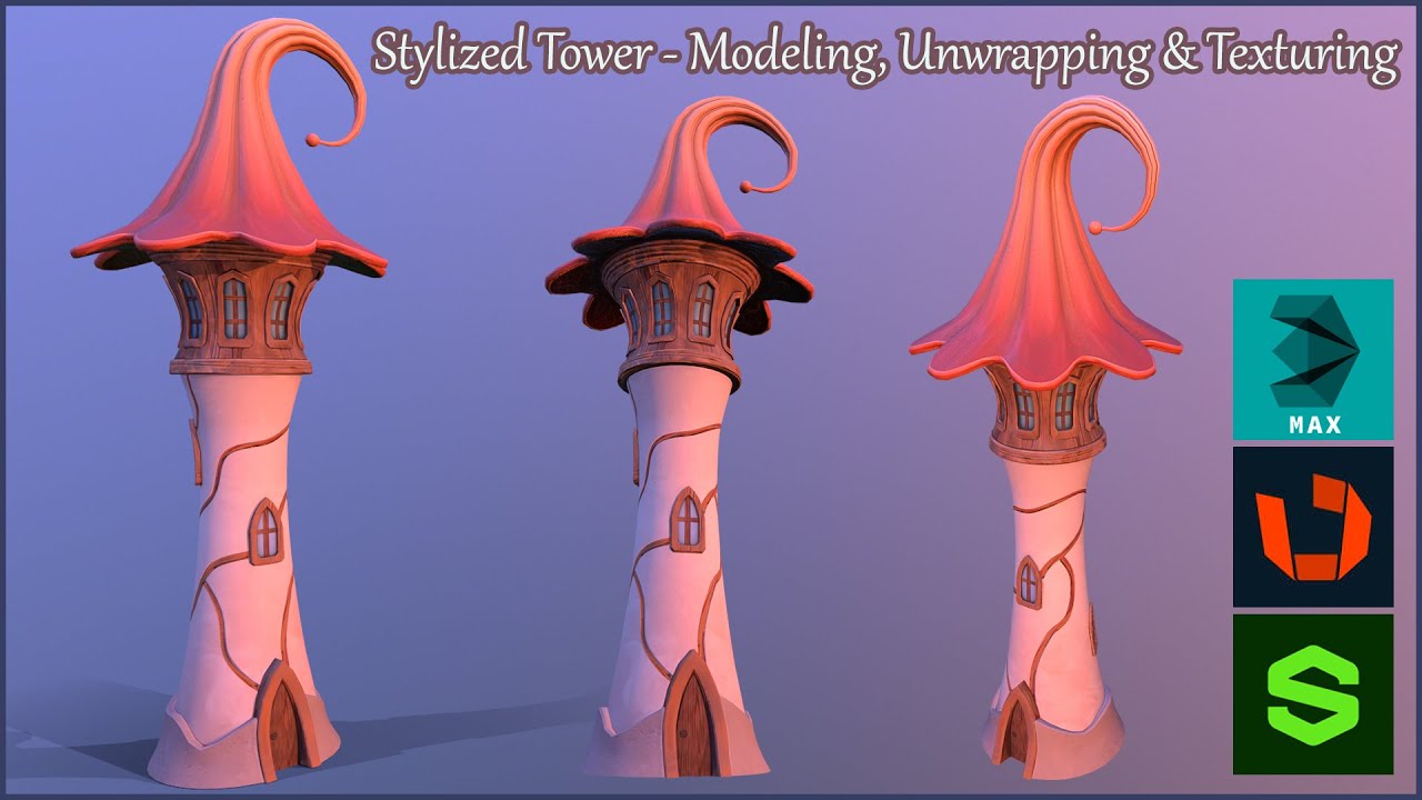 Modeling, Unwrapping & Lazy Texturing a Cute Stylized Tower!