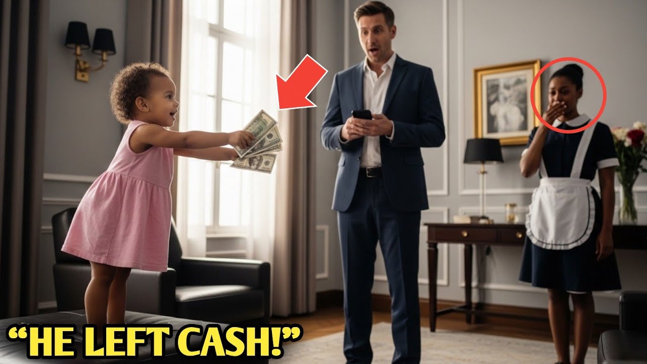 Billionaire Pretended to Take a Call and Left Cash Behind—What His Maid and Her Toddler Did Made Him