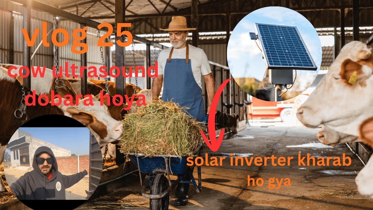 Vlog 25 | solar inverter kyu kharab ho gya | again ultrasound done | #dailyvlog #dairyfarm #viral