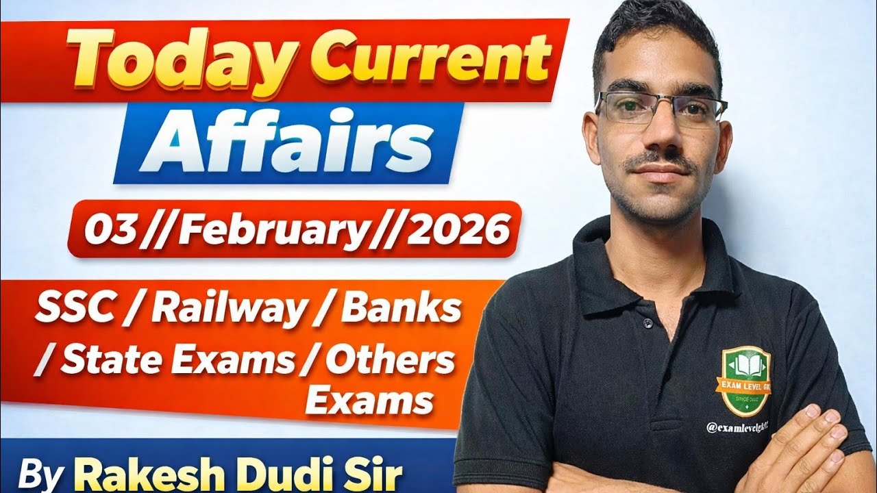 Today Current Affairs #734//03//February//2026//Rajasthan Current Affairs By Rakesh Dudi Sir