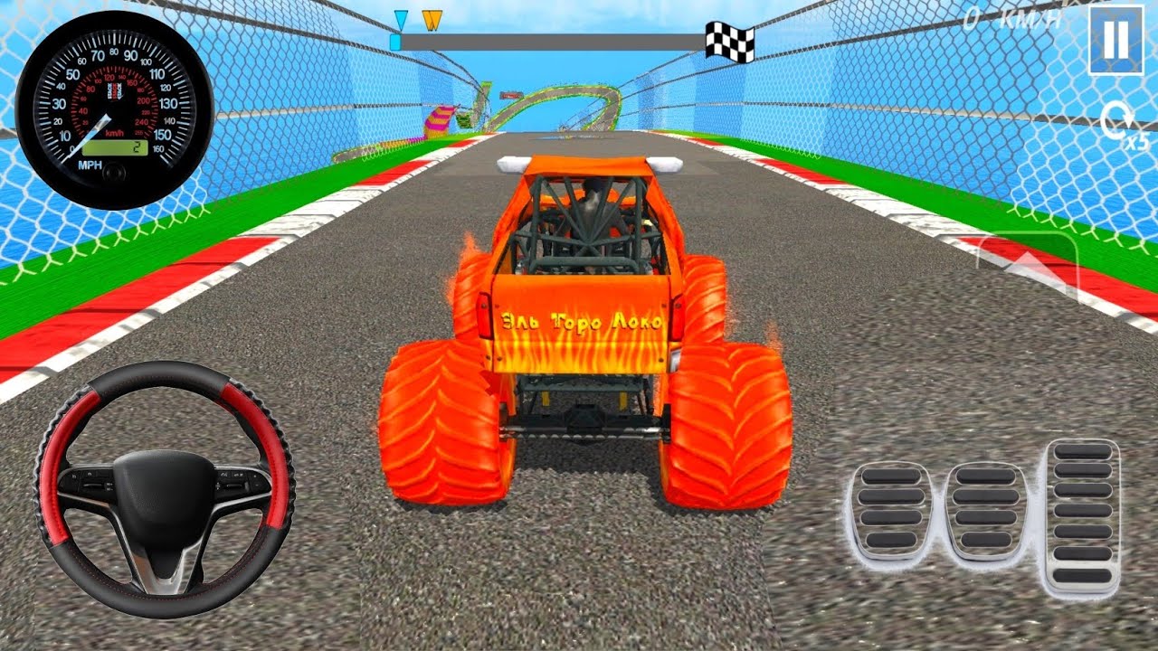 MEGA RAMP MONSTER TRUCK Stunts & CRASHES! (Game Play/Wala Game) | Android Gameplay