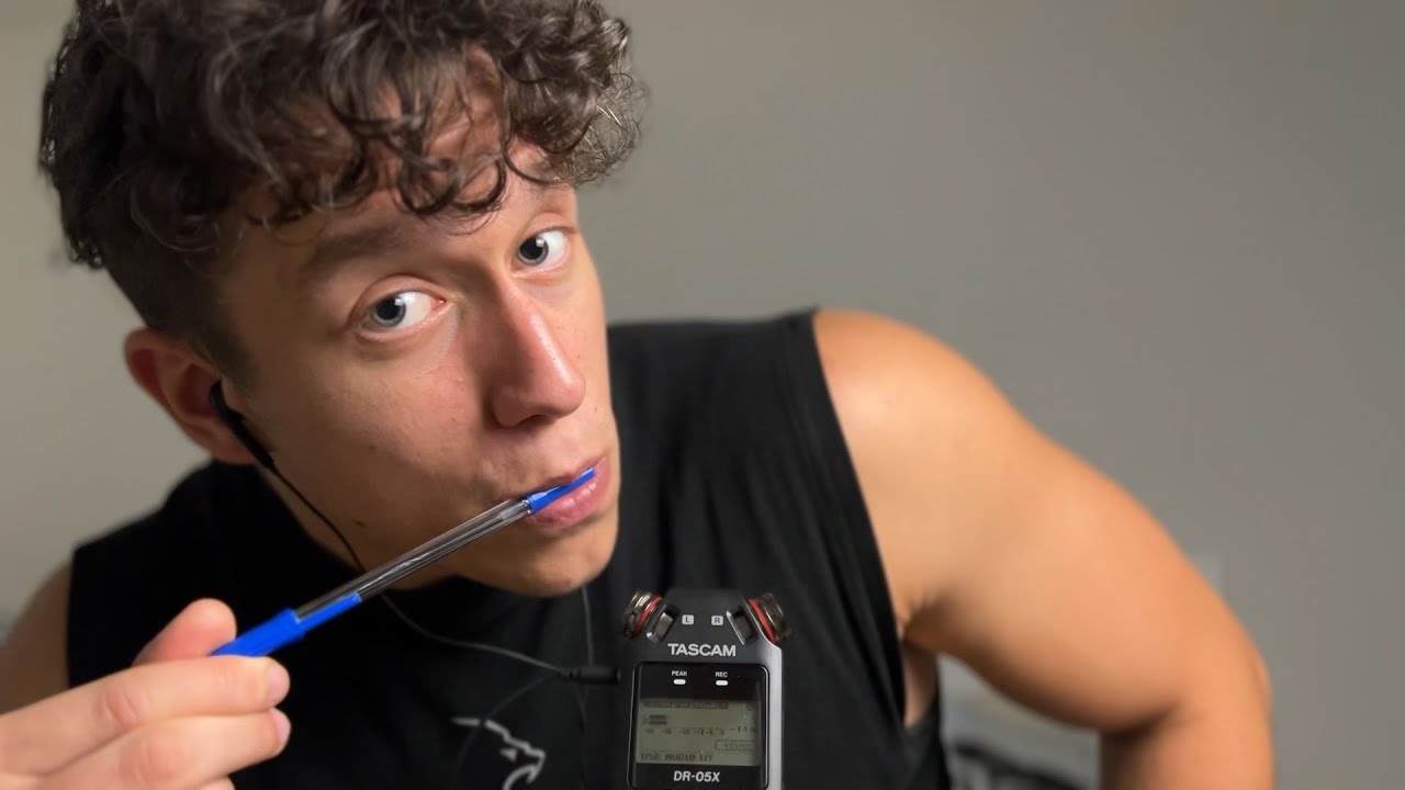 ASMR Pen Noms for your OCD and stress relief (male whispers)