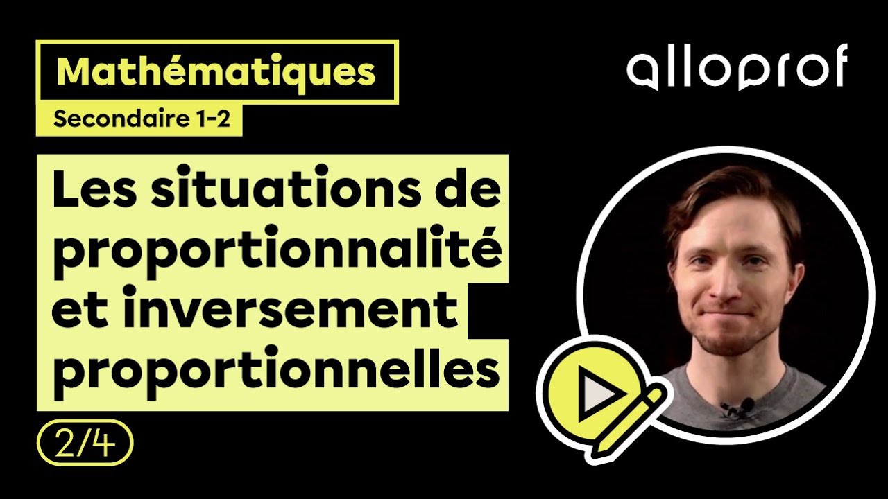 Les situations de proportionnalité et inversement proportionnelles (2/4) | Mathématiques | Alloprof