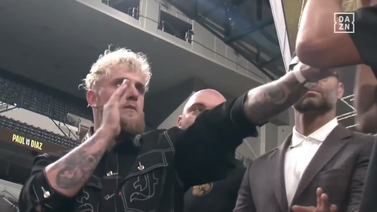 AWKWARD FACE OFF!! Jake Paul vs. Nate Diaz &bull; DAZN Boxing