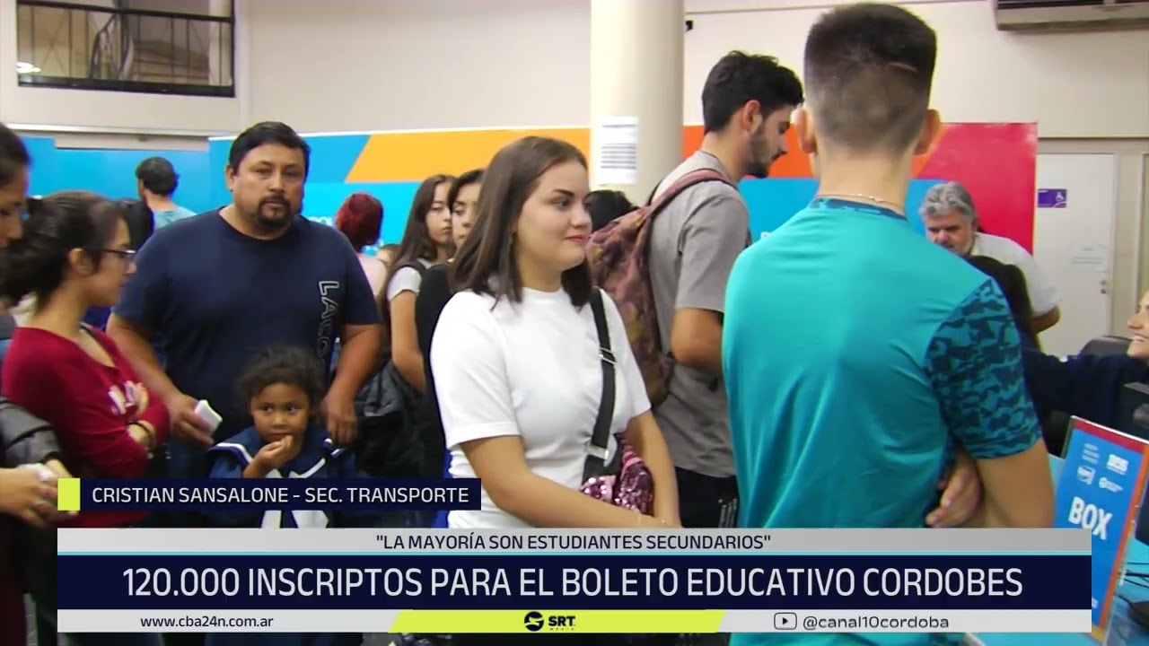 Cerca de 120 mil personas se inscribieron para contar con el Boleto Educativo Cordobés