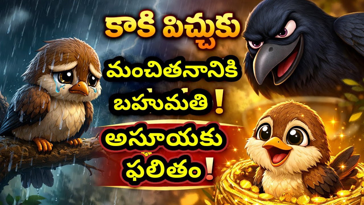 పిచ్చుకకు బంగారు గూడు ఎలా వచ్చింది? | Kakhi Pichuka Moral Story Telugu