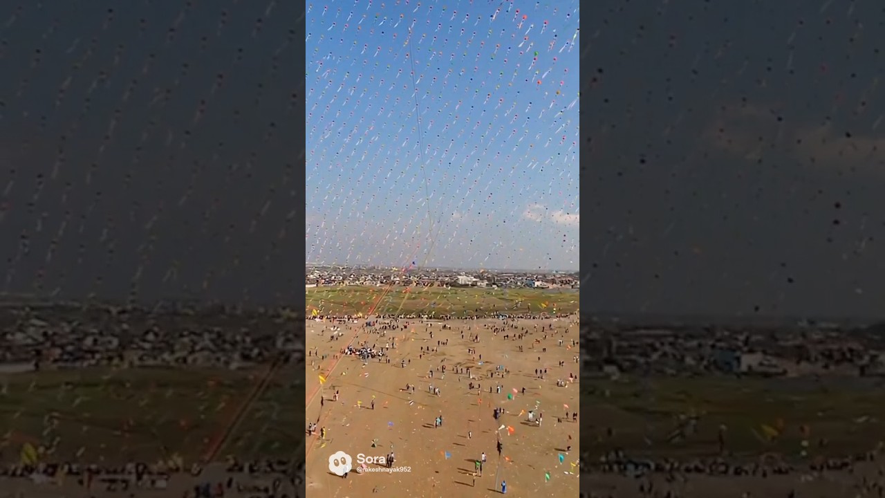 Uttar Pradesh 🇮🇳me 3 lakh🇮🇳 patang ek sath Uda raha hu #viral #shortvideo #kite #patangbazi