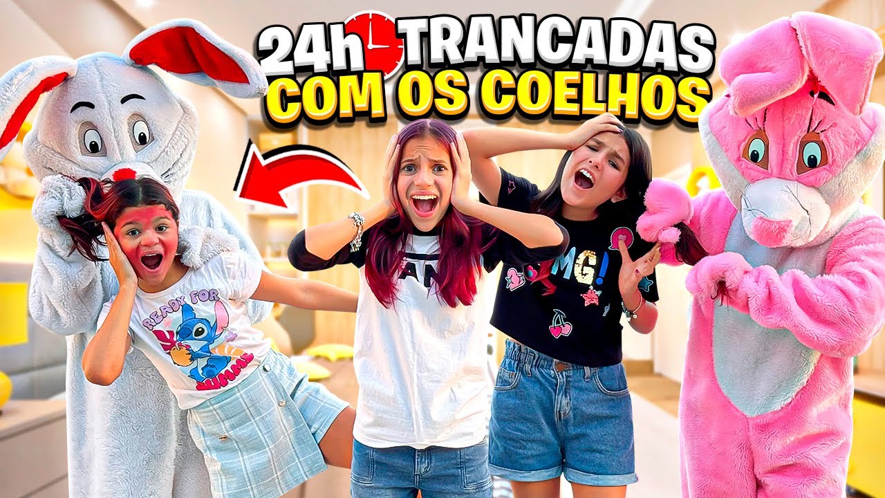 PASSAMOS 24 HORAS TRANCADAS NO QUARTO COM OS COELHOS MALVADÕES*deu ruim (Jéssica Sousa e família