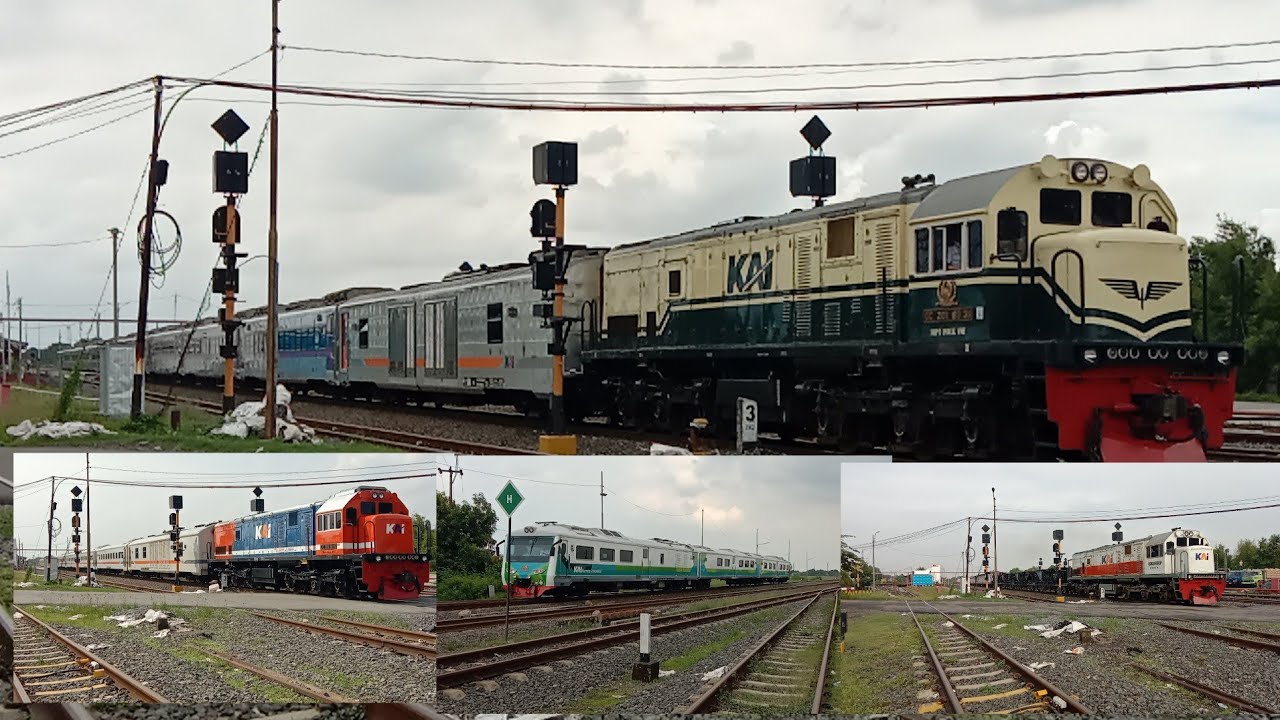 BANYAK MOMEN SAAT HUNTING KERETA DI SEBELAH BARAT STASIUN ARJAWINANGUN LOKO VINTAGE, MERAH BIRU, KLB