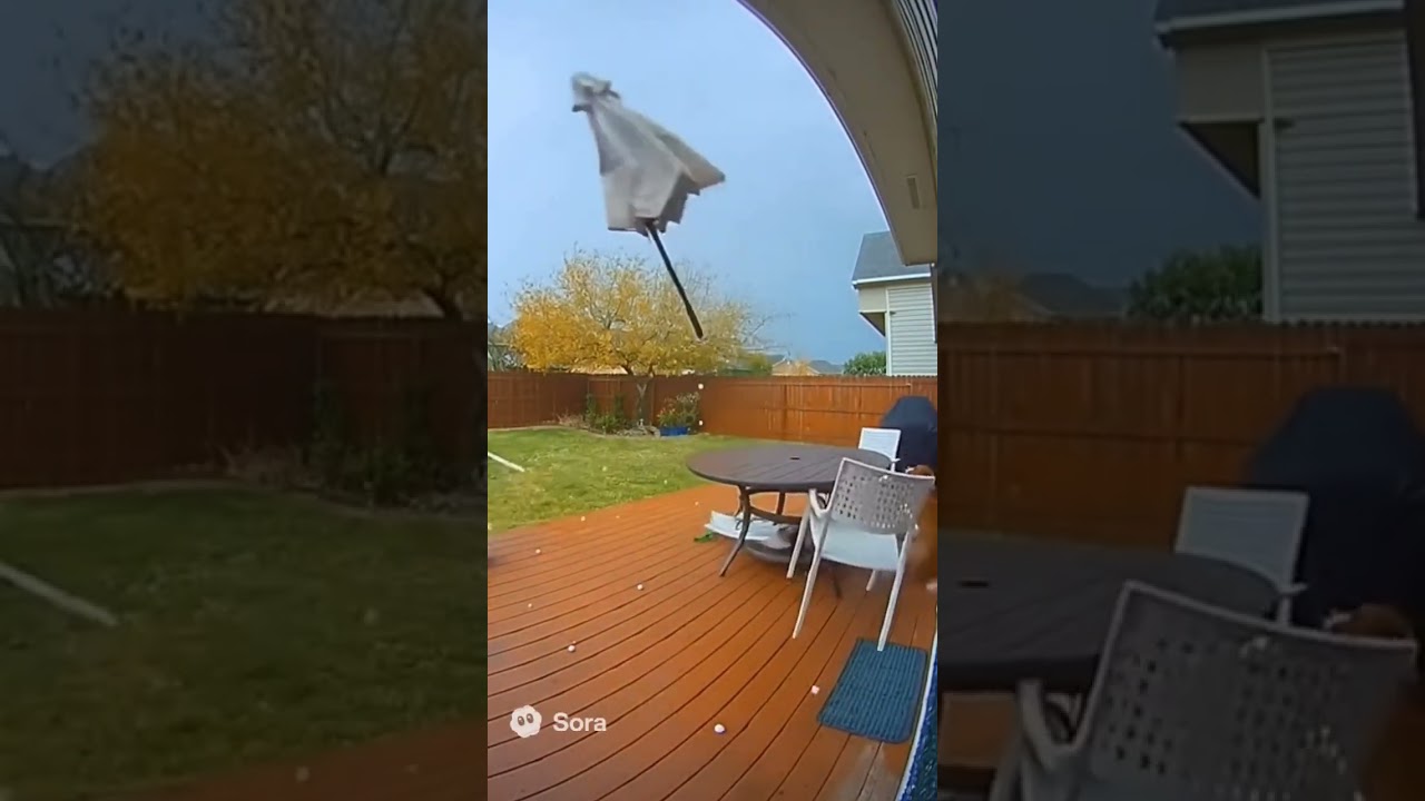 Hailstorm Havoc Caught on Cam #StormChaos #Hailst #BackyardDisaster #CaughtOnCamera #NatureUnleashed
