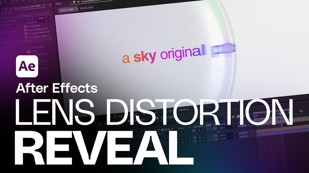 Lens Glass Distortion Effect | Logo Reveal Animation like Sky Original in After Effects