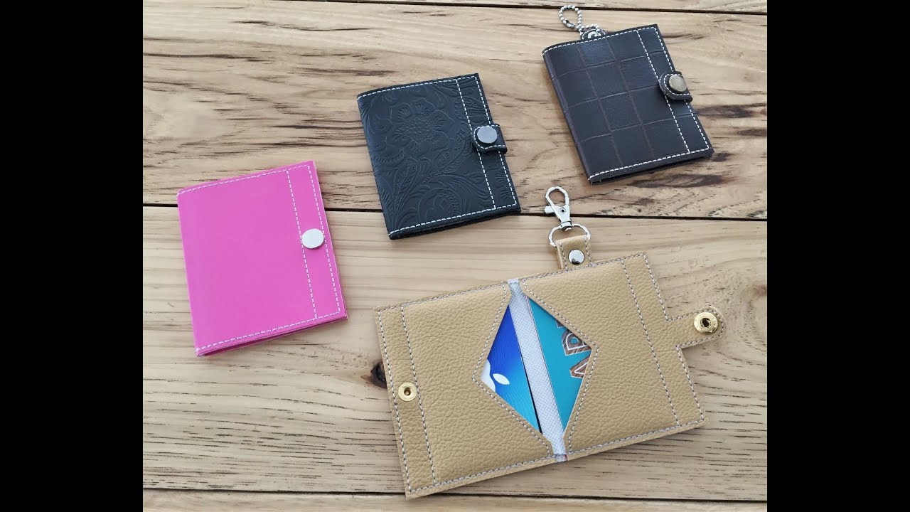 Center fold 2 pocket wallet blank - ITH Embroidery design - Gift card holder - Snap Tab Key ring